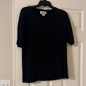 Worthington Women’s Black Ribbed Design Short Sleeve
Pull over Top 2X